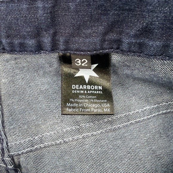 Dearborn Jeans Men 32x29 Dark Blue Denim Pants Straight Leg Stretch American USA - Picture 8 of 12